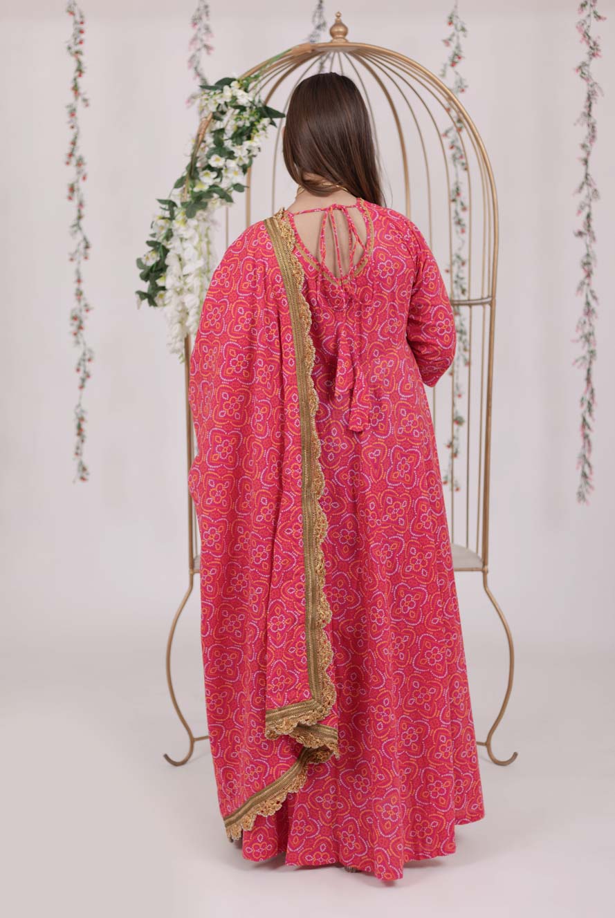Bandhani Kurti With Dupatta