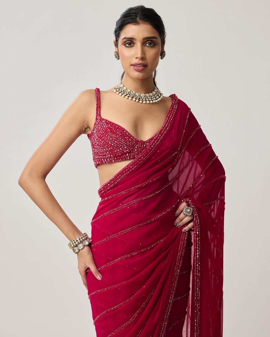 Ruby Mirage Saree