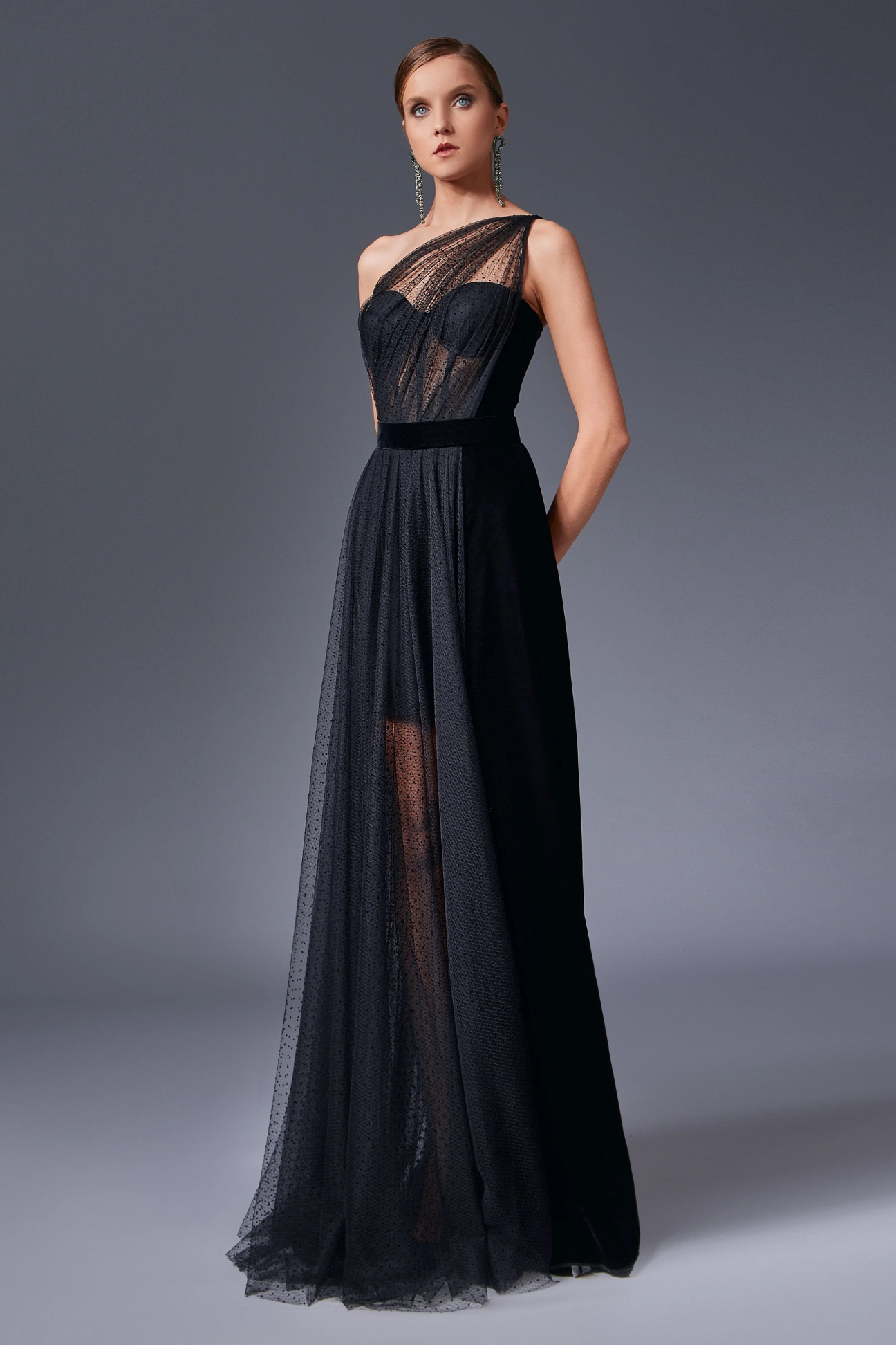 Draped Illusion Corset Dress