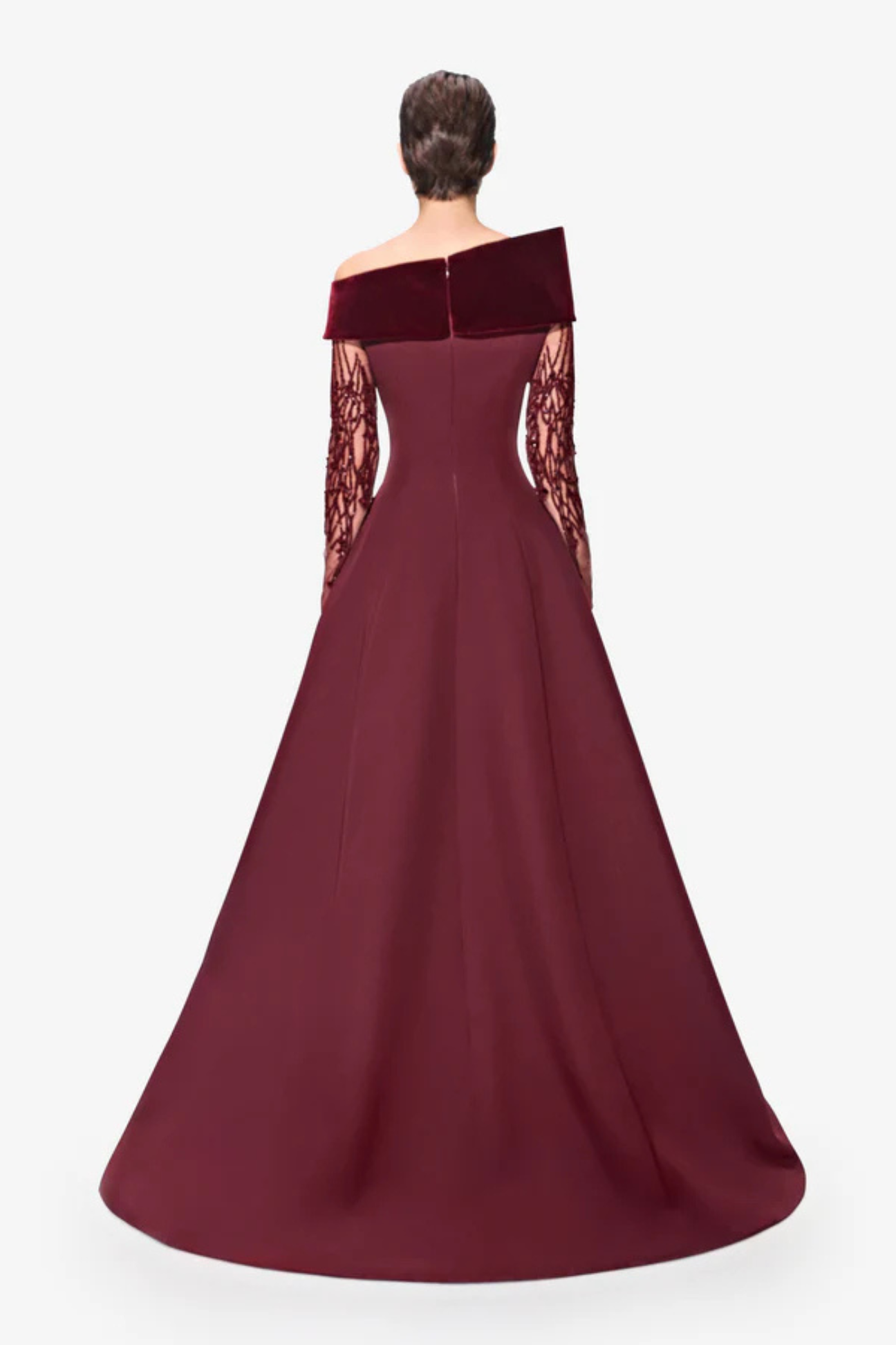 Asymmetric Velvet Collar Dress