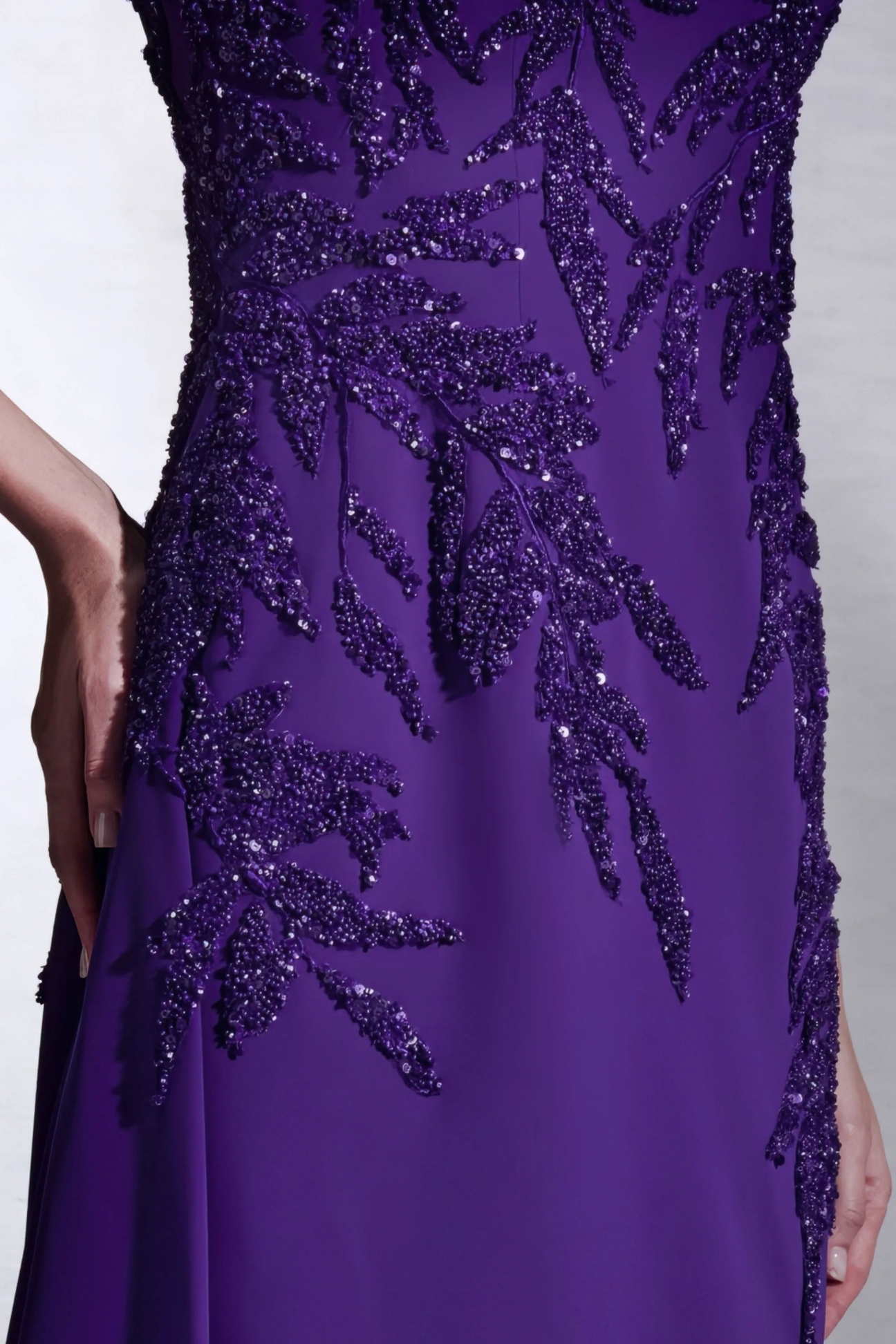 Beaded Leaves Overskirt Dress