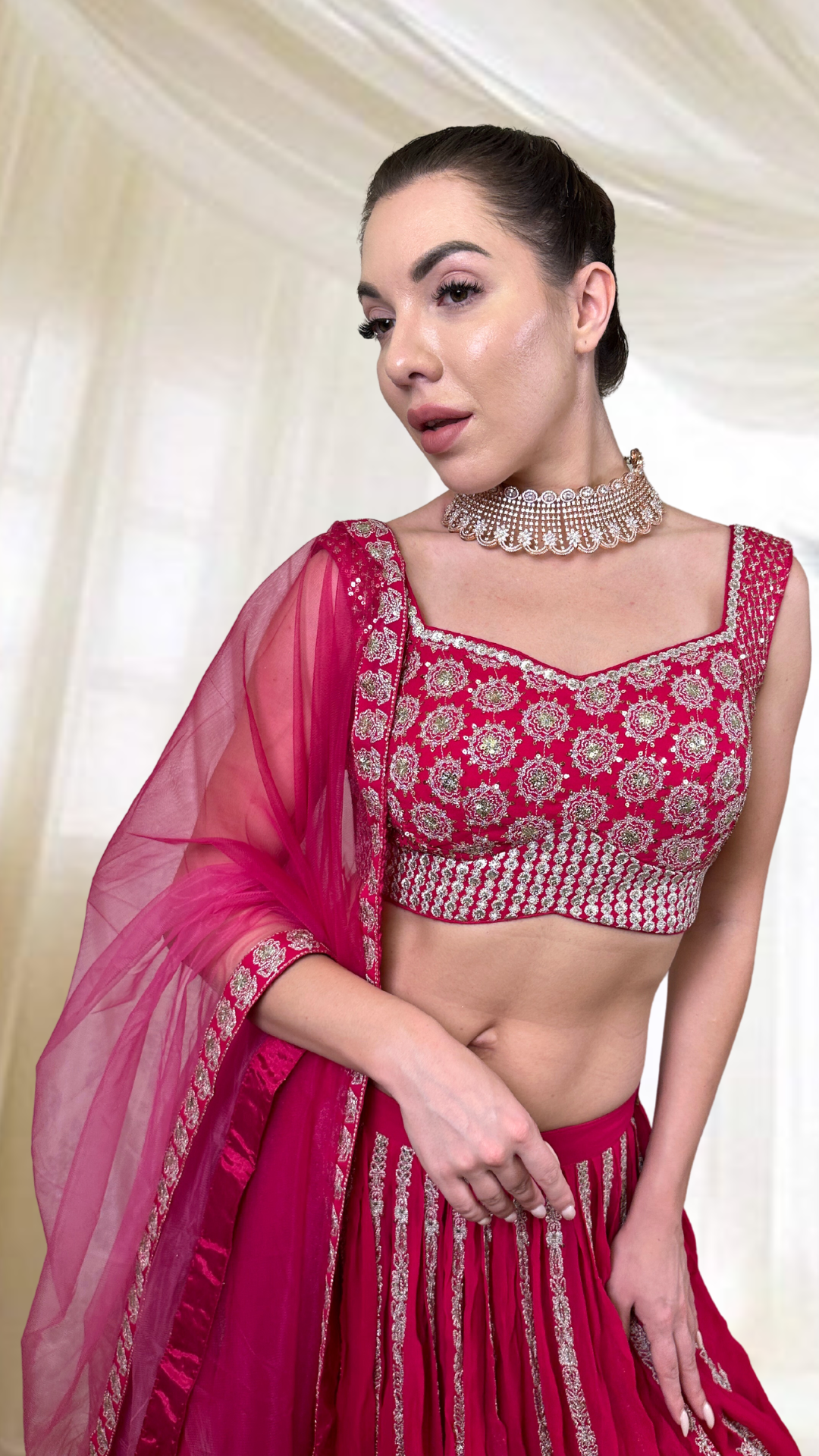 Magenta Flared Lehenga