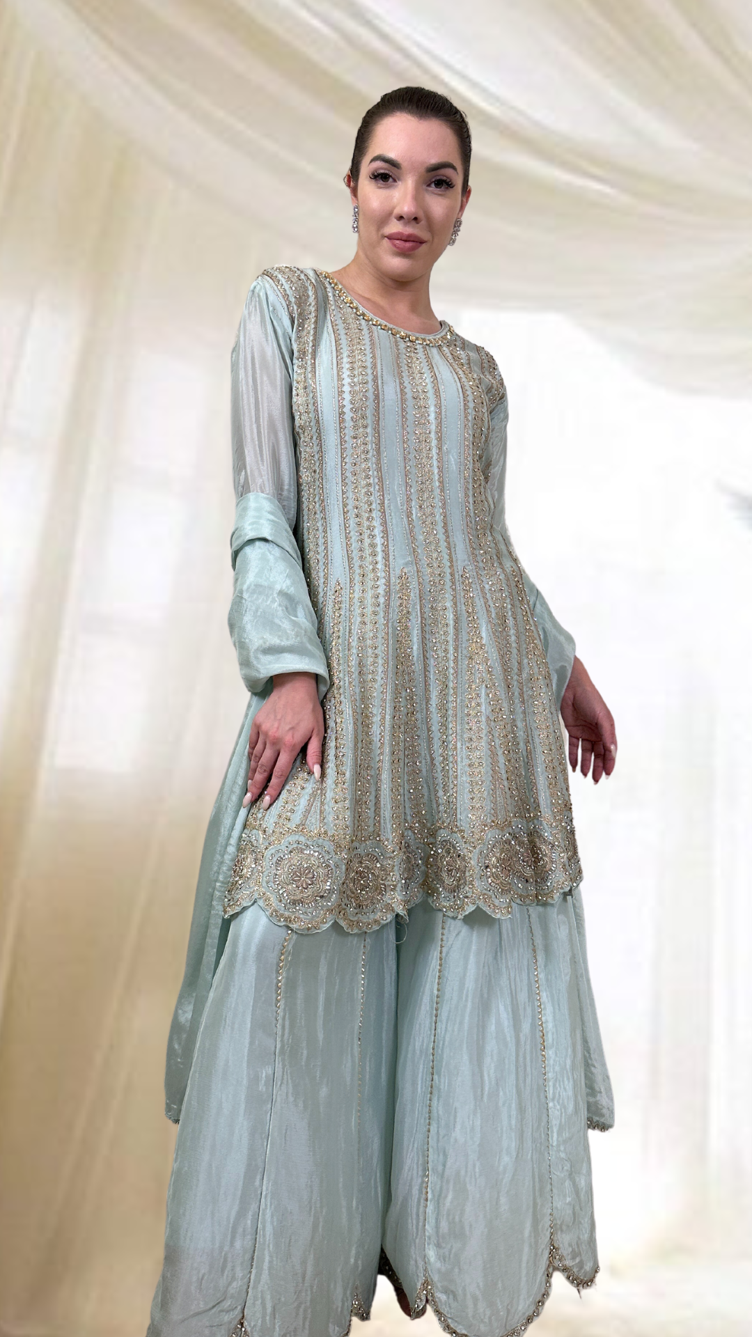 Serenity Blue Sharara Set