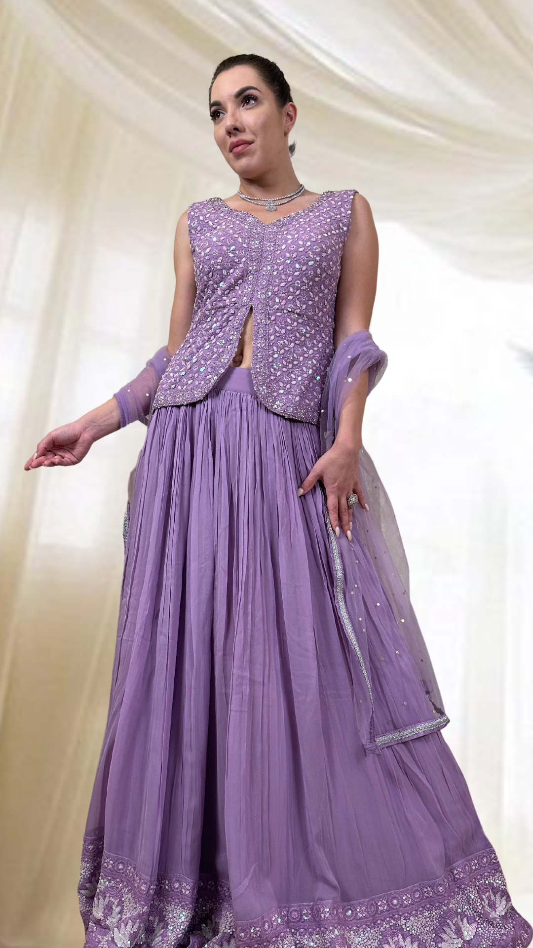 Purple Sharara Set