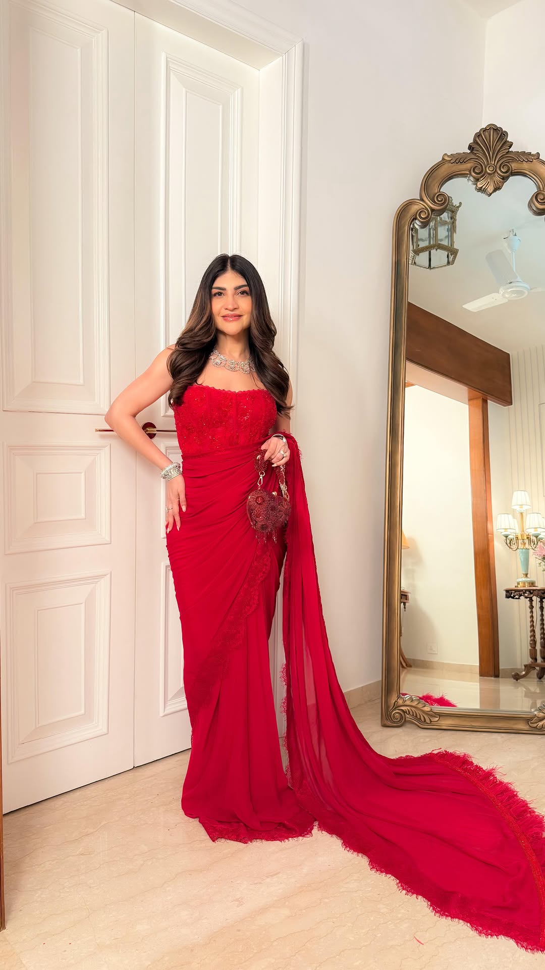 Crimson Luxe Draped Saree