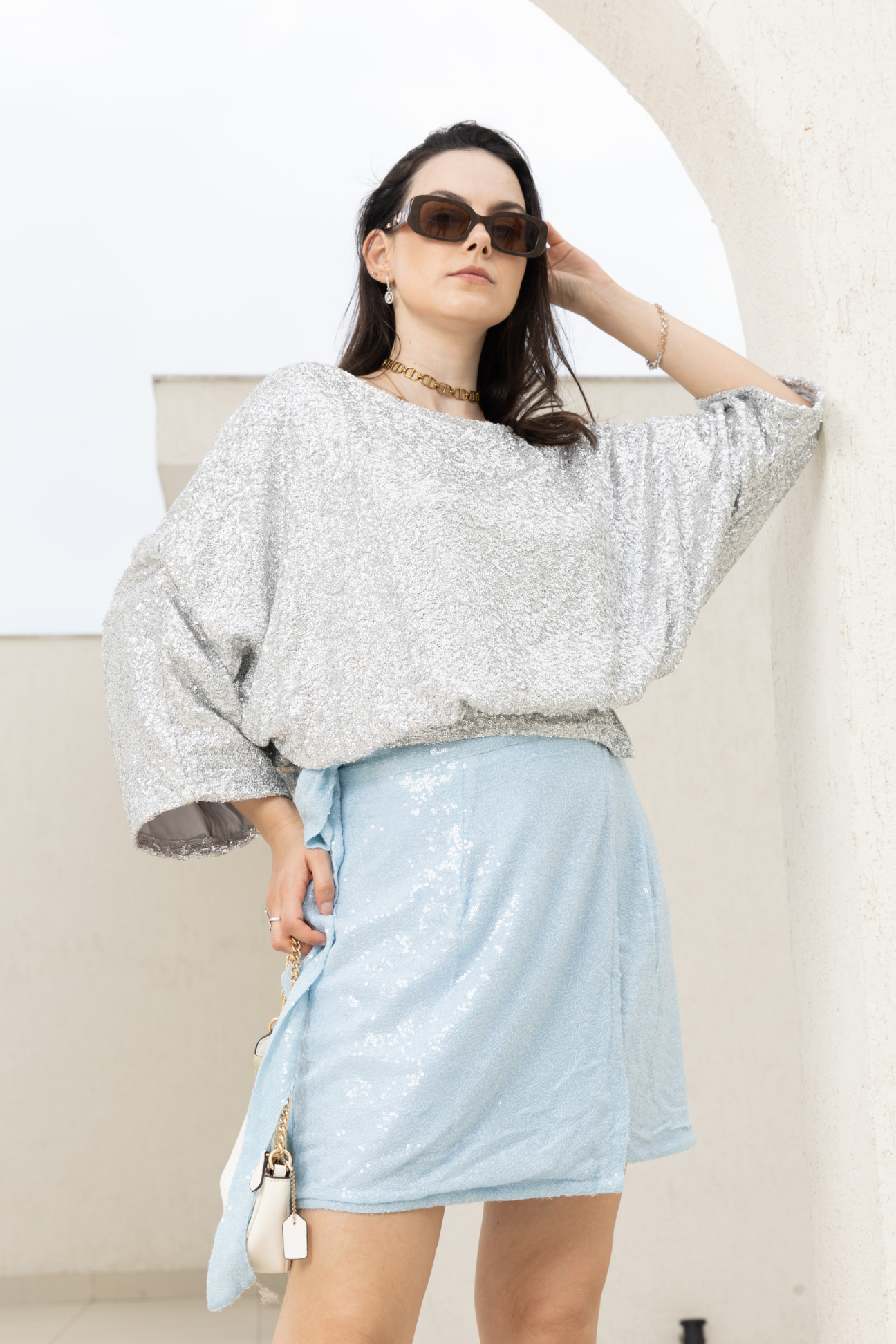 Silver Dazzle Sequin Lilly Top