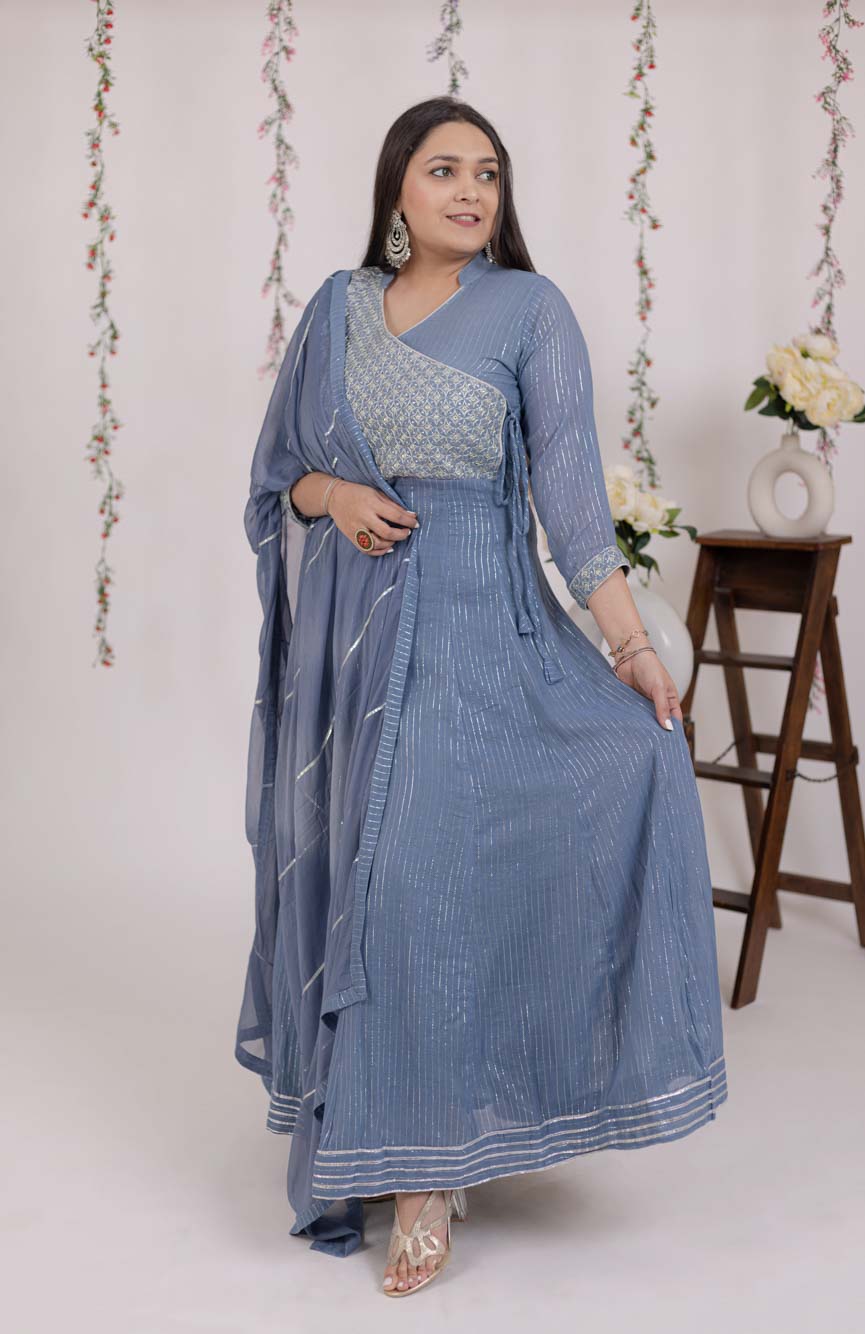 Lurex Cotton Kurta with Dupatta