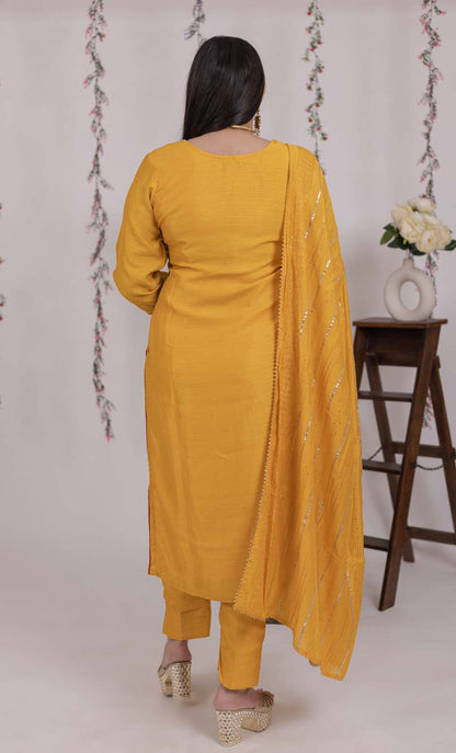 Yellow Silk Suit