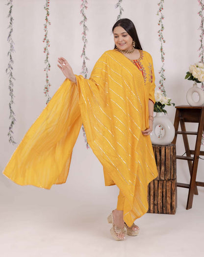 Yellow Silk Suit