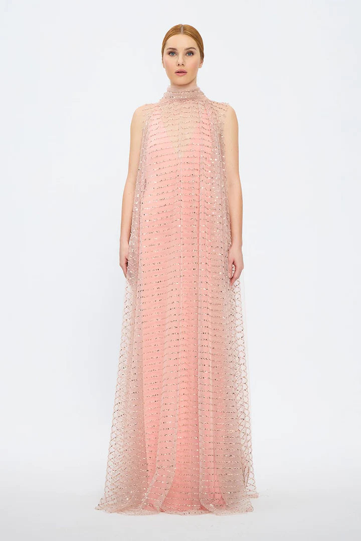 Two Piece Sleeveless V Neck Evening Dress