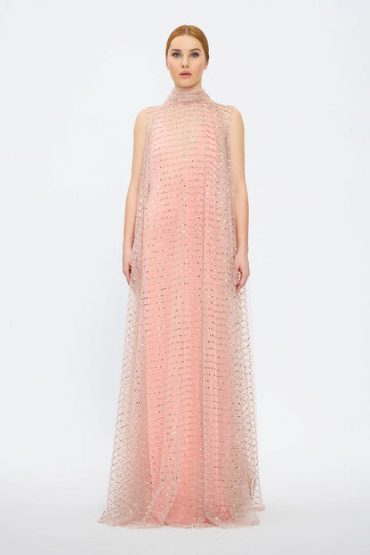 Two Piece Sleeveless V Neck Evening Dress