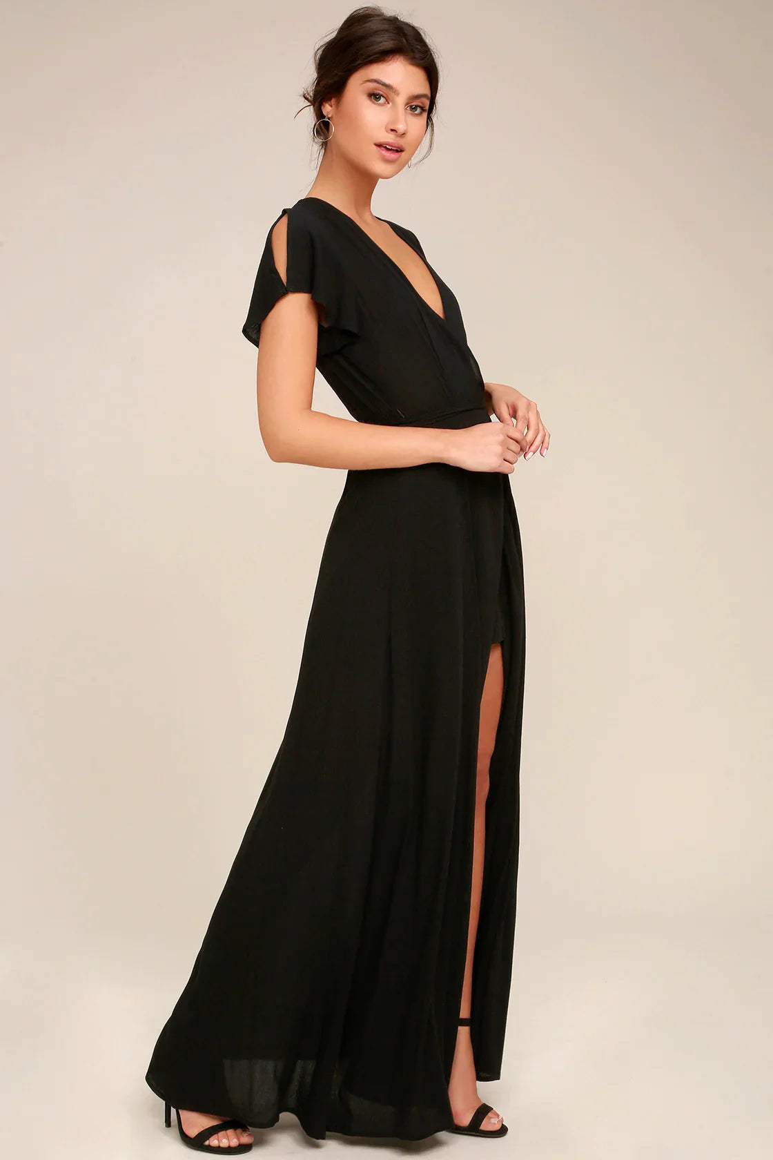 Black Wrap Maxi Dress