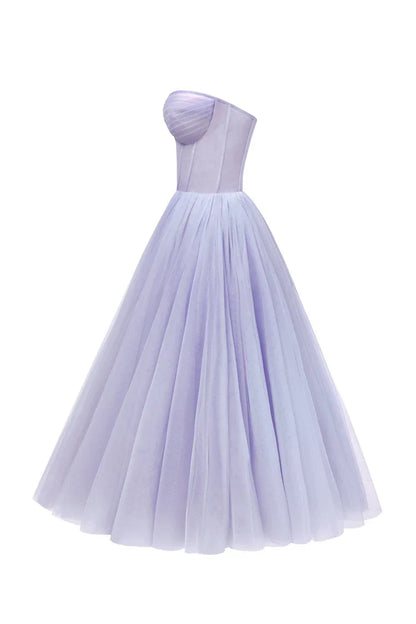 Lavender Strapless Puffy Dress