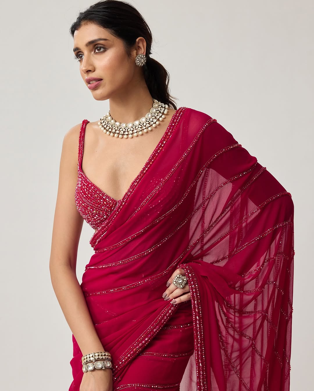 Ruby Mirage Saree