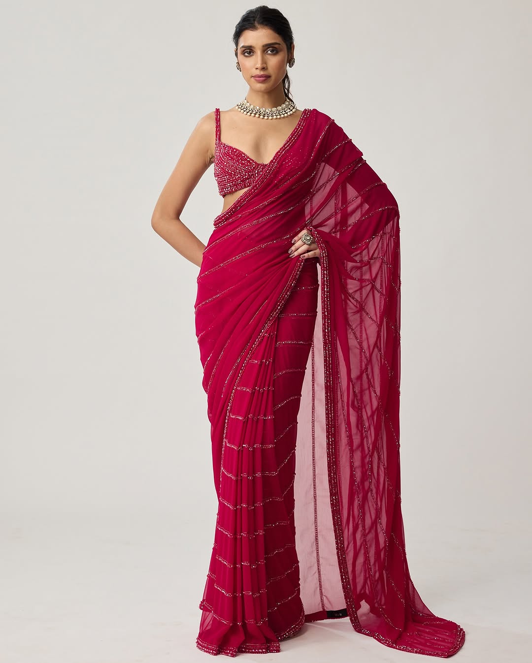 Ruby Mirage Saree
