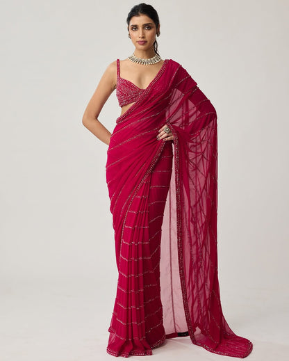 Ruby Mirage Saree