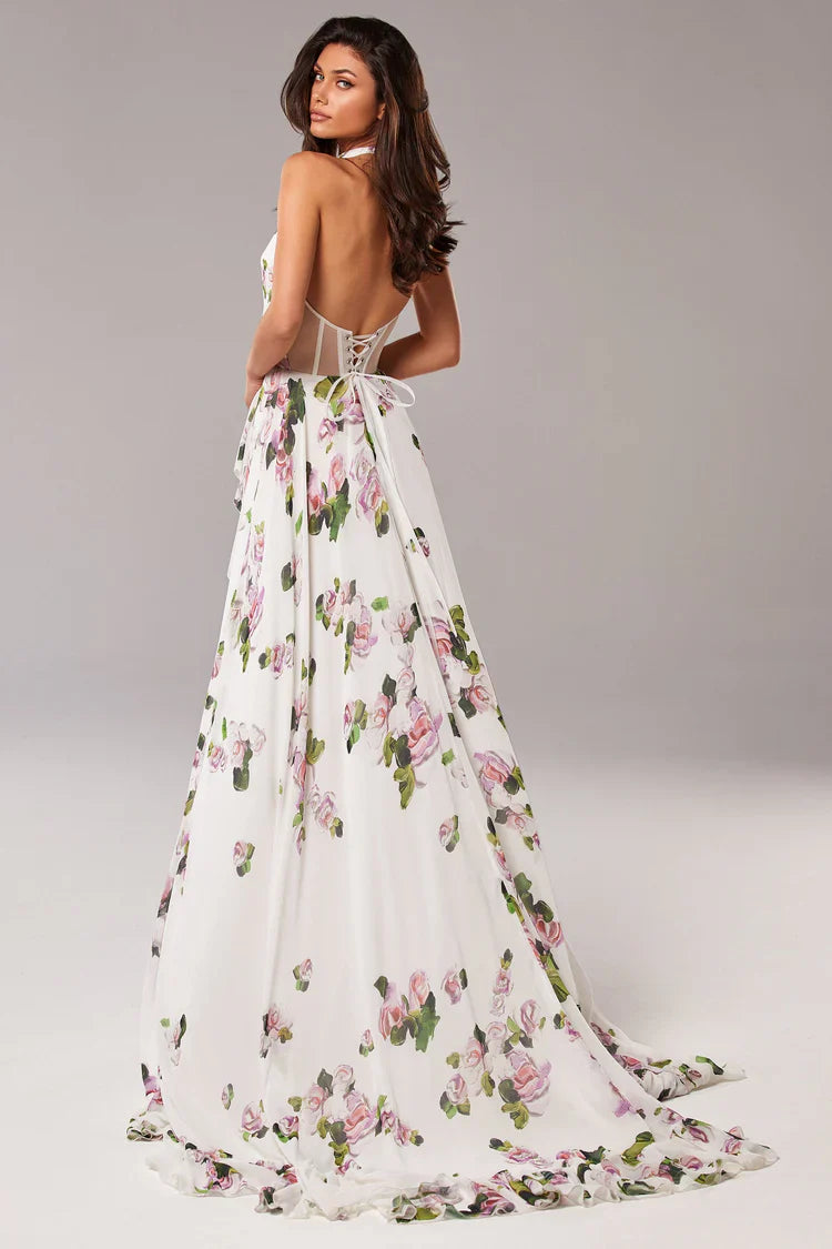 Apple Blossom Mock Neck Maxi dress