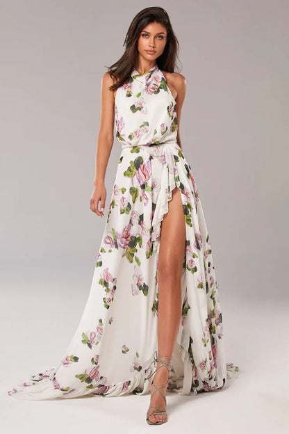 Apple Blossom Mock Neck Maxi dress