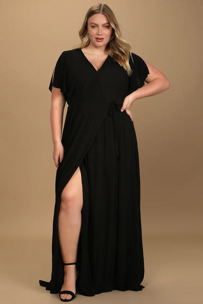 Black Wrap Maxi Dress