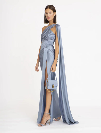 Blue Satin Dress