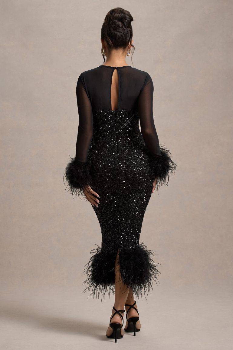 Afterglow Feather Trims Dress