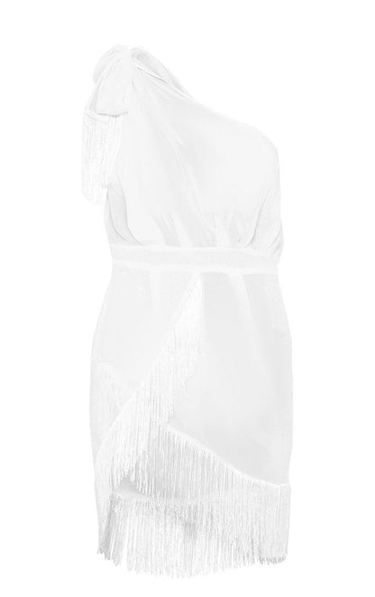 Asymmetric Fringe Beach Dress