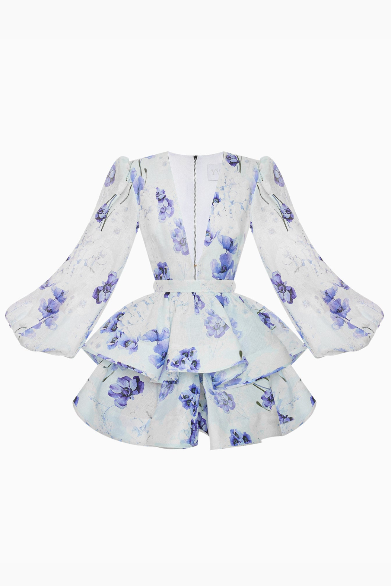Blue Blossom V-neck Dress