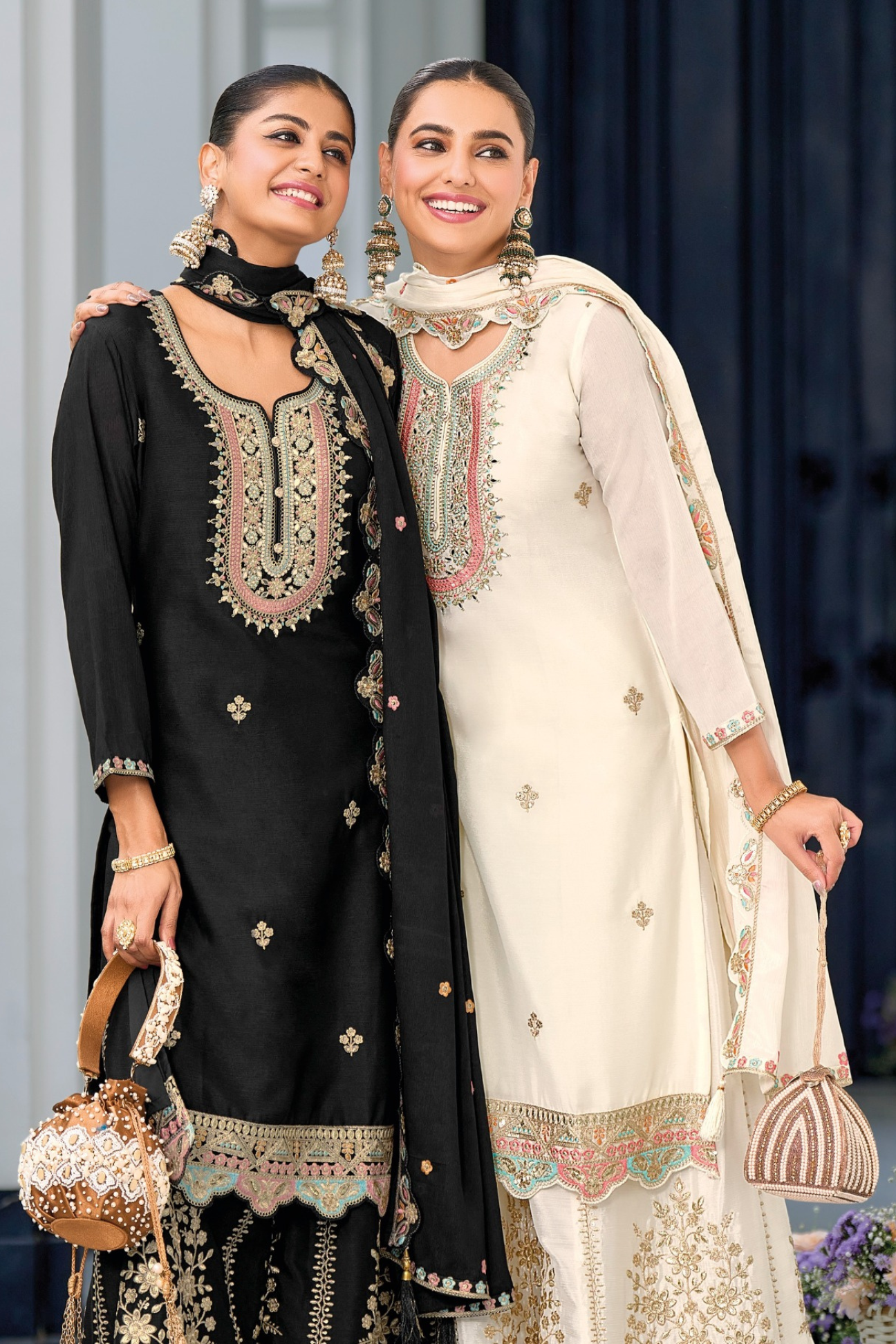 Safroon B&W Kurta Set