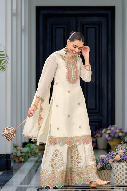 Safroon B&W Kurta Set