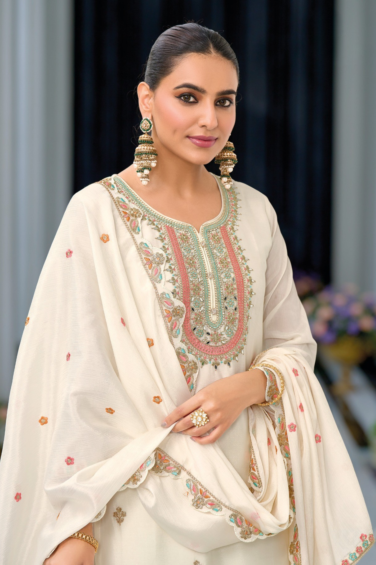 Safroon B&W Kurta Set