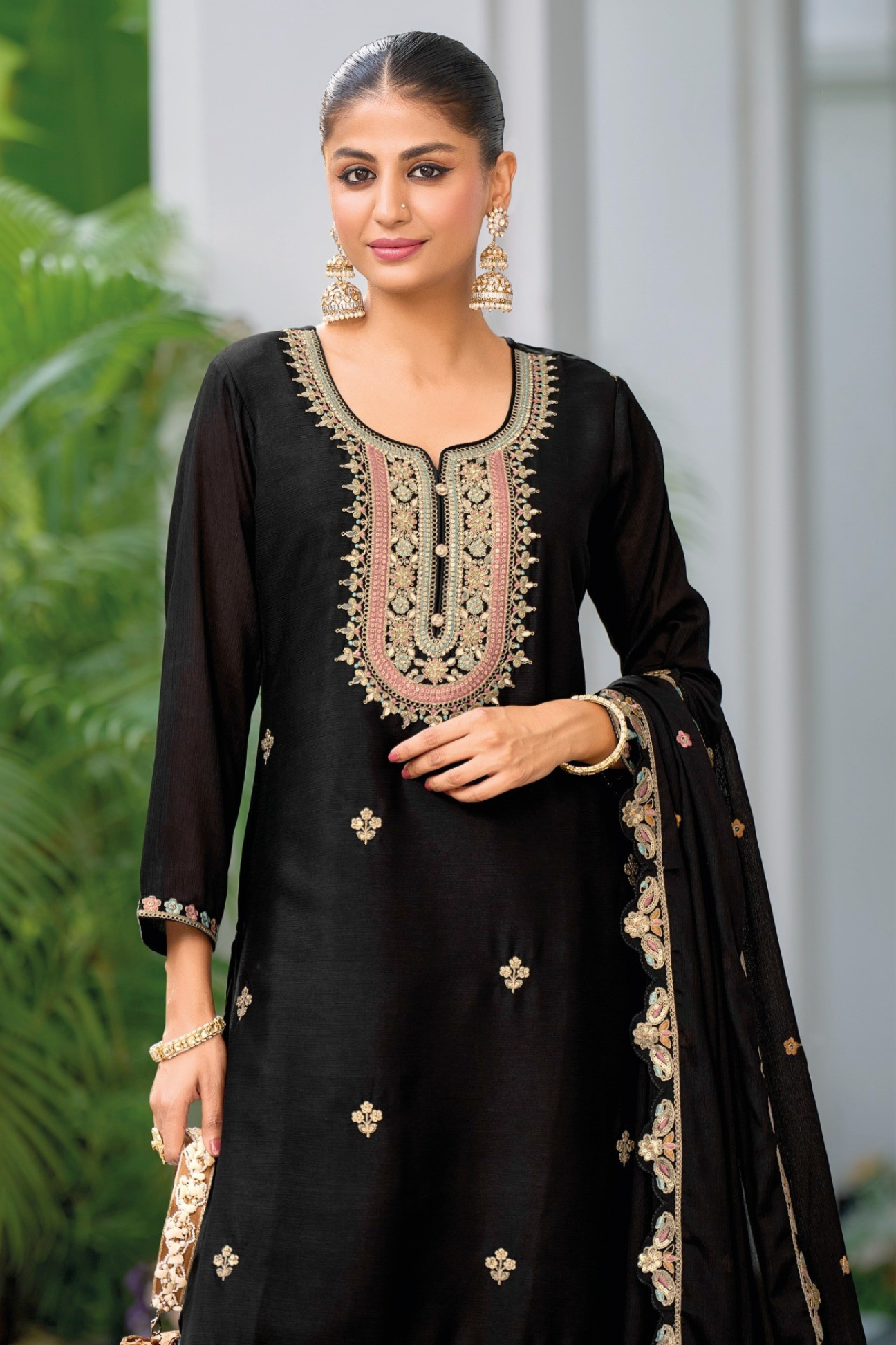 Safroon B&W Kurta Set