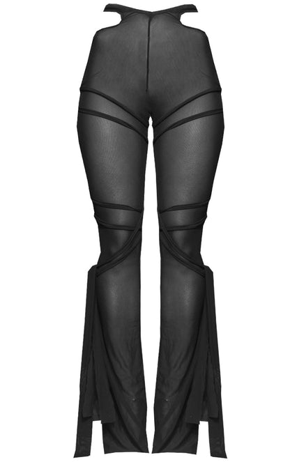 Black Wrap Mesh Beach Pants