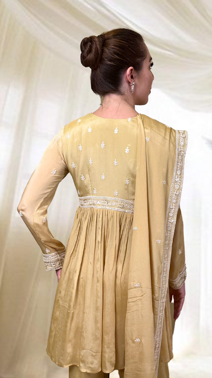 Pastel Yellow Sharara Set
