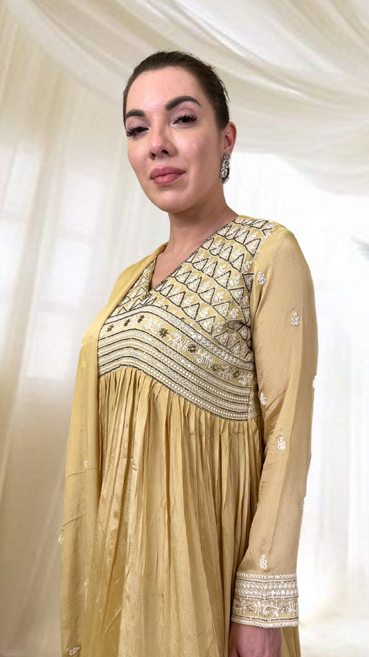 Pastel Yellow Sharara Set