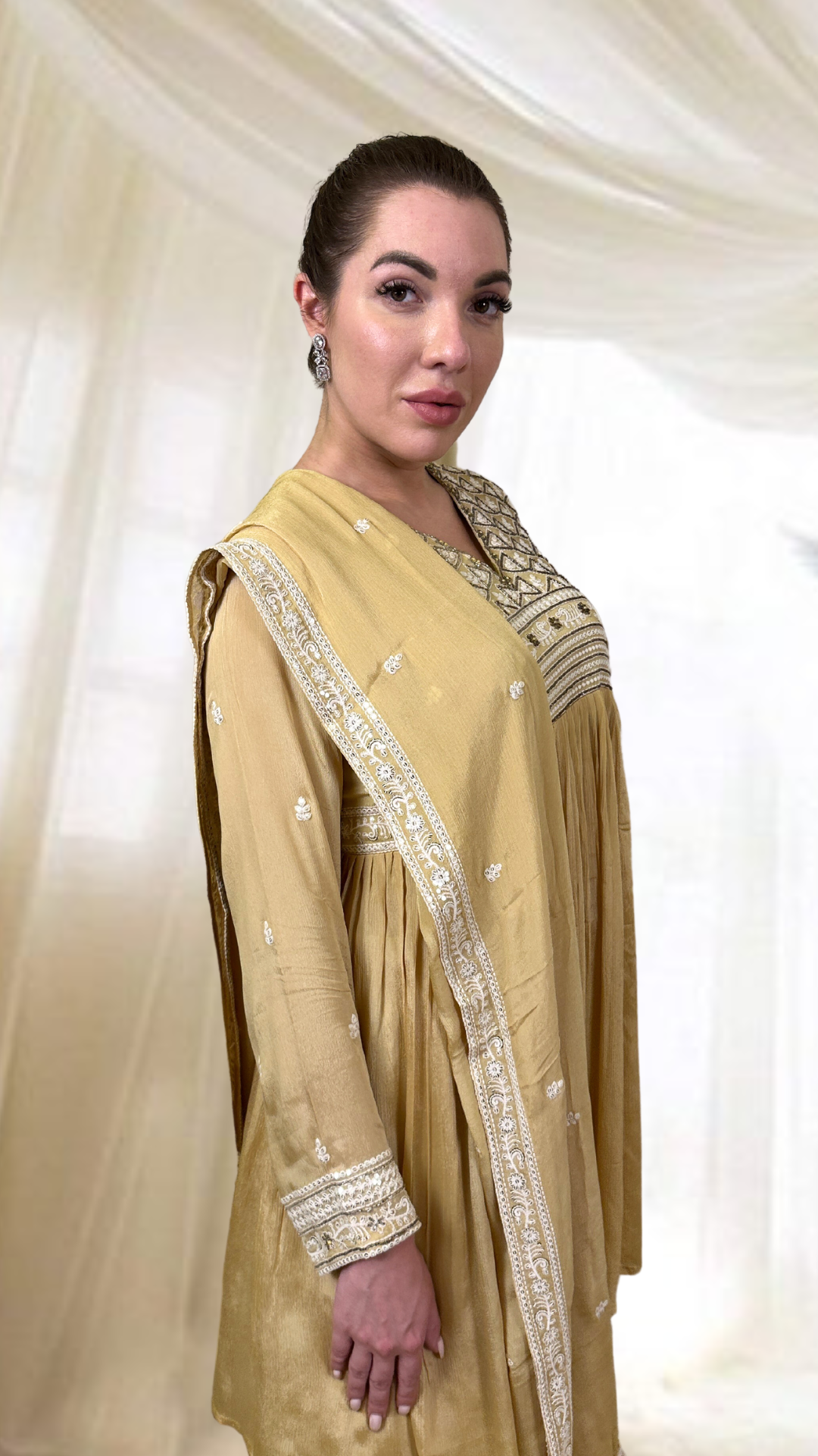 Pastel Yellow Sharara Set