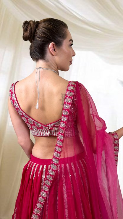 Magenta Flared Lehenga