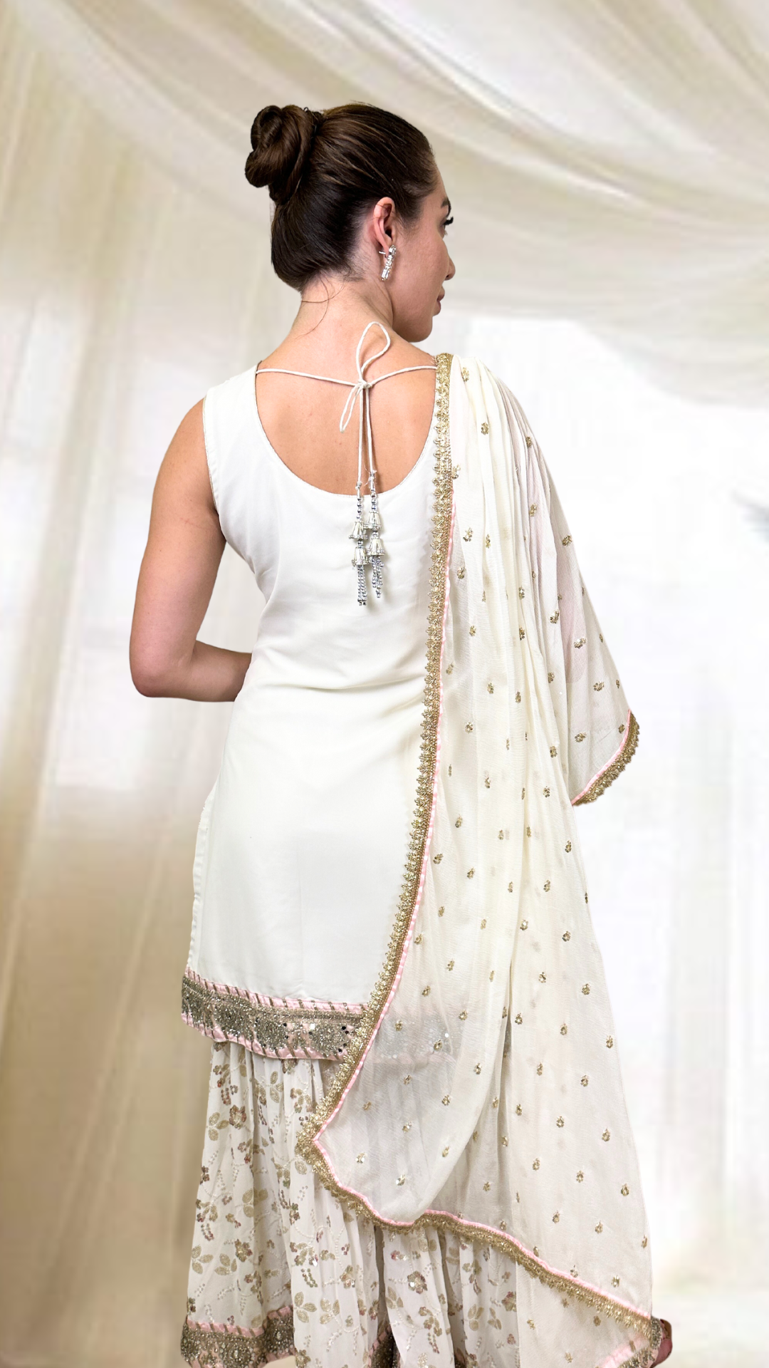 White Sharara Set