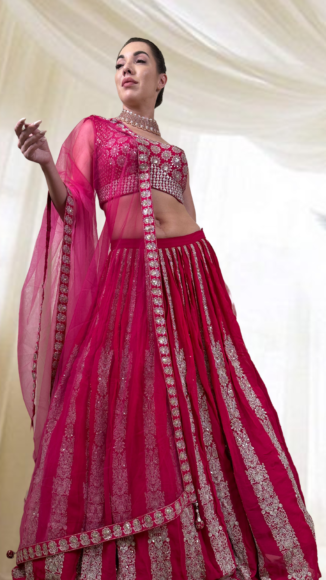 Magenta Flared Lehenga