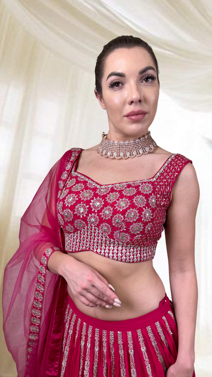 Magenta Flared Lehenga