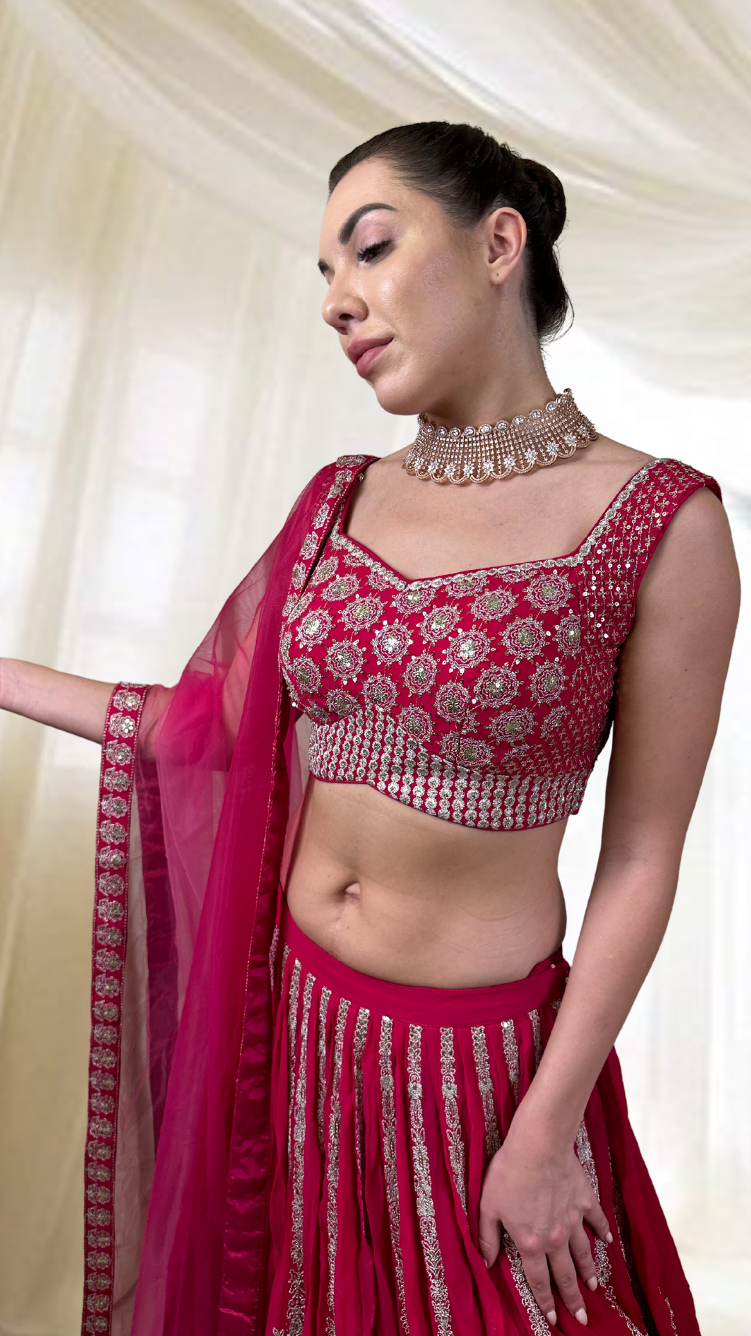 Magenta Flared Lehenga