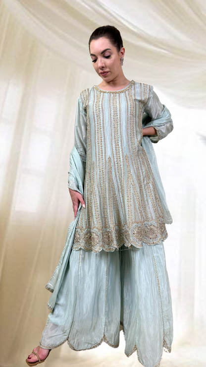 Serenity Blue Sharara Set