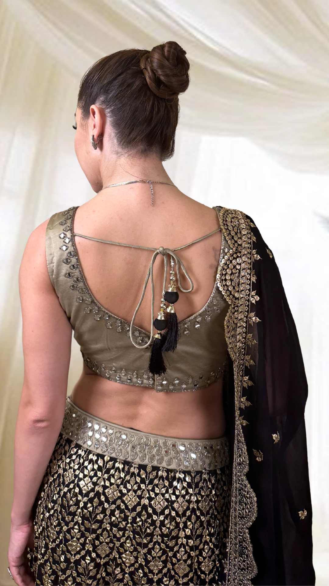 Black & Gold Lehenga Set