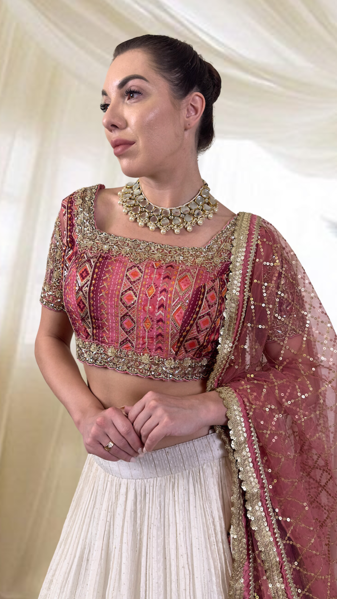White Lehenga Set