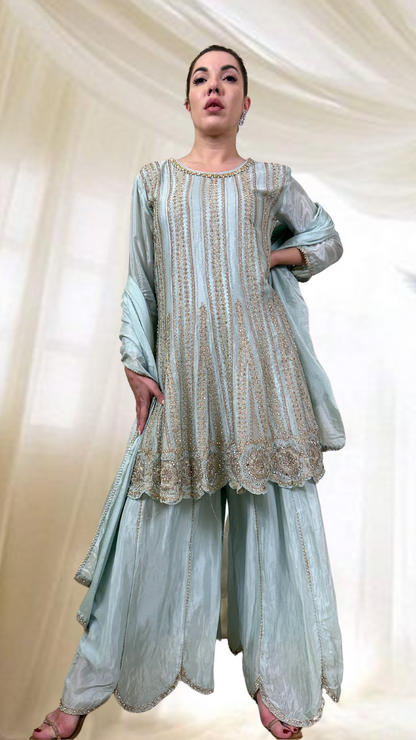 Serenity Blue Sharara Set