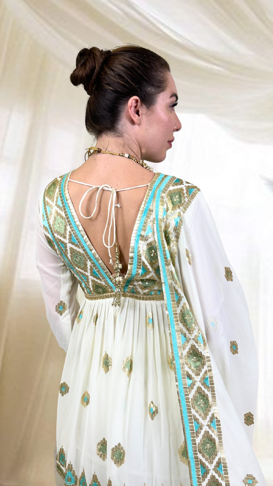 White Gharara Set