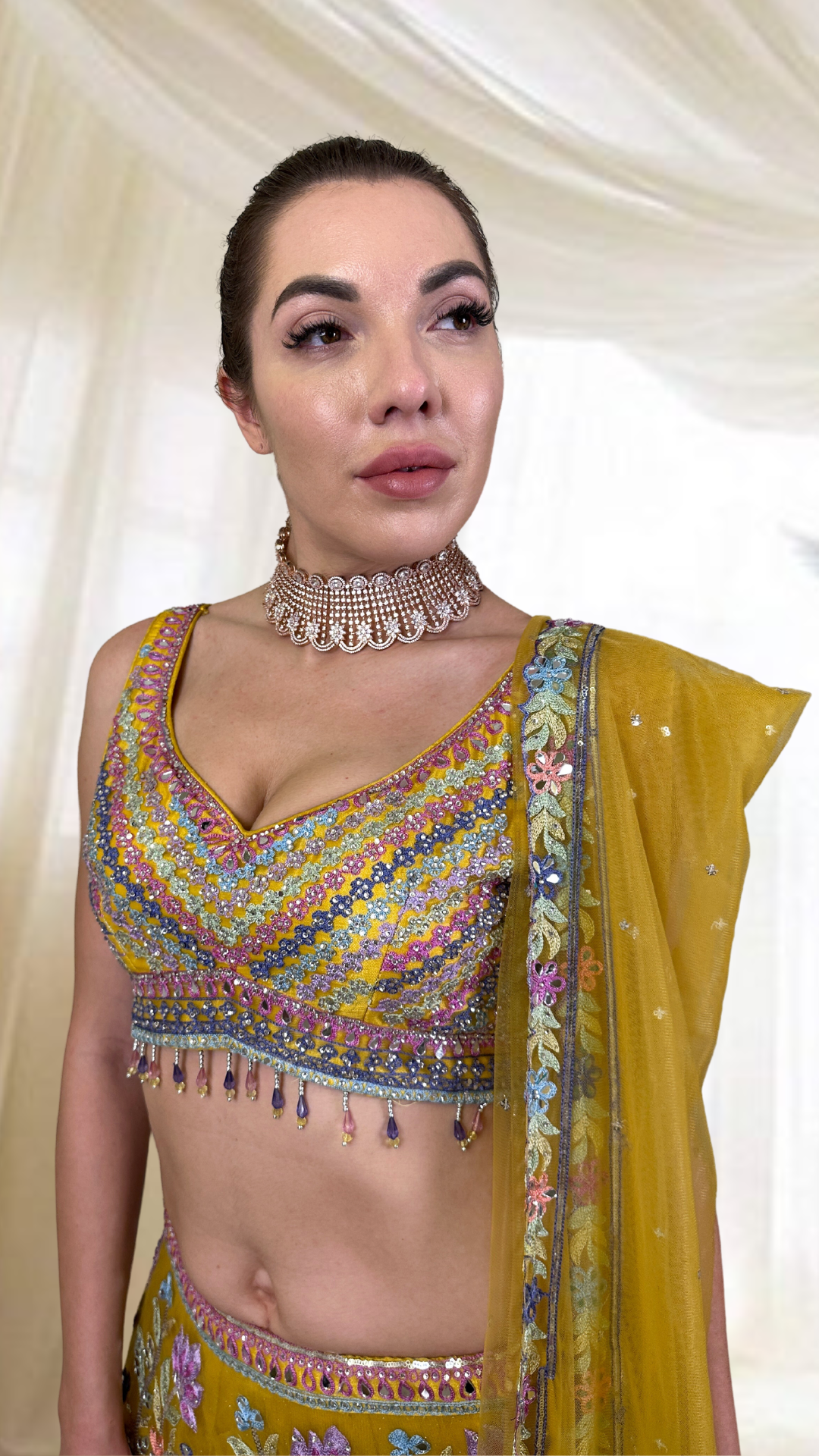 Yellow Embroidered Lehenga Set