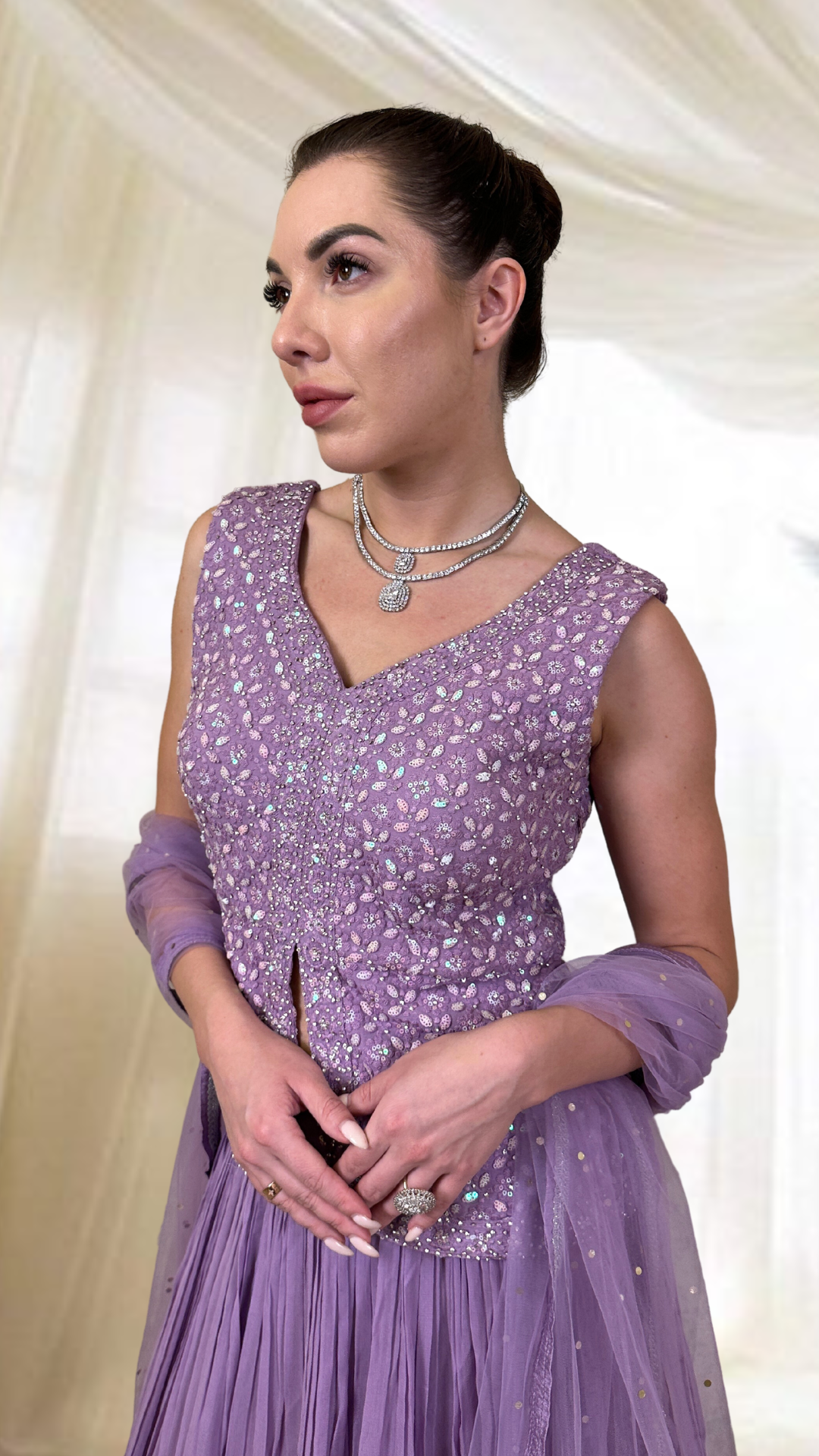 Purple Sharara Set