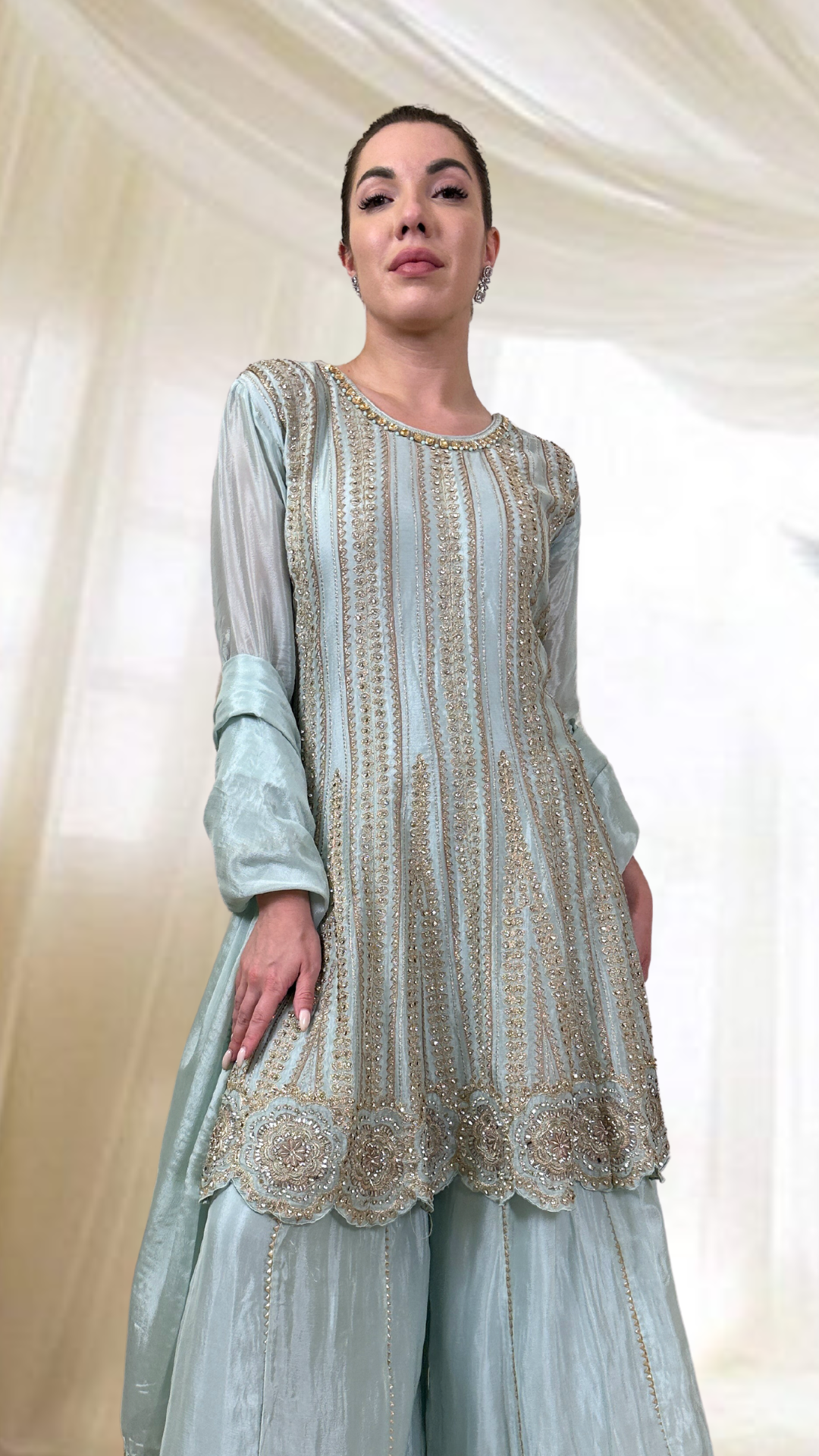 Serenity Blue Sharara Set