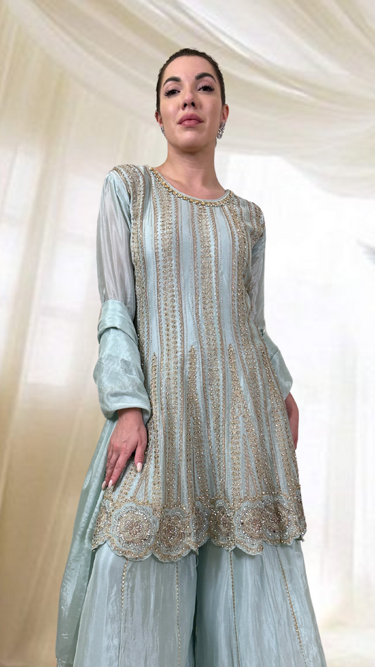 Serenity Blue Sharara Set