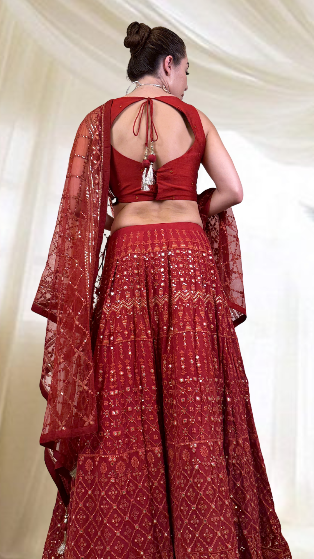 Rusty Orange Lehengas Set